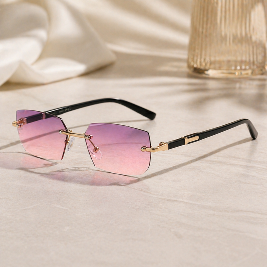CASA AMALFI｜Rosé Mirage — Lunettes de Soleil Rimless Premium | Montevaro