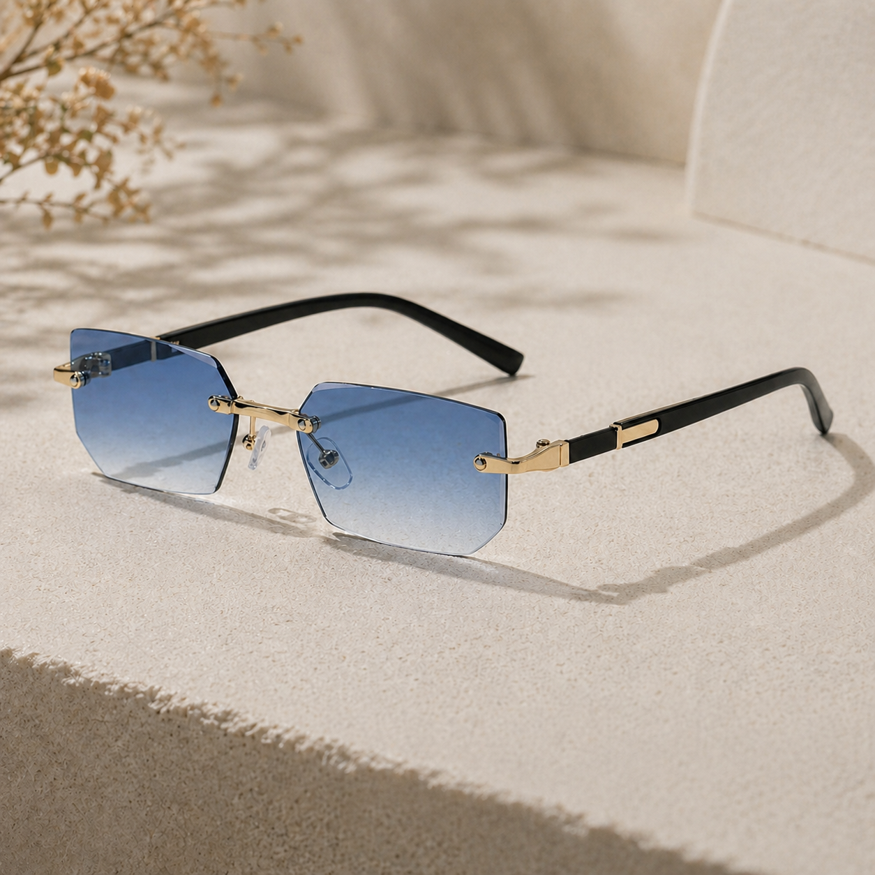 CASA AMALFI｜Blue Diamond — Lunettes de Soleil Rimless Premium | Montevaro