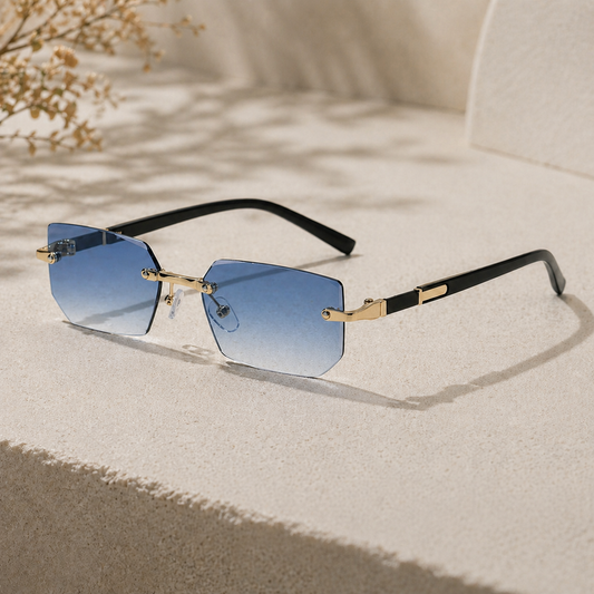 CASA AMALFI｜Blue Diamond — Lunettes de Soleil Rimless Premium | Montevaro